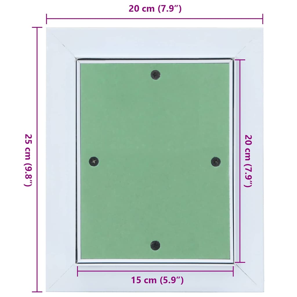 Access Panel Green and Silver 20 x 25 cm