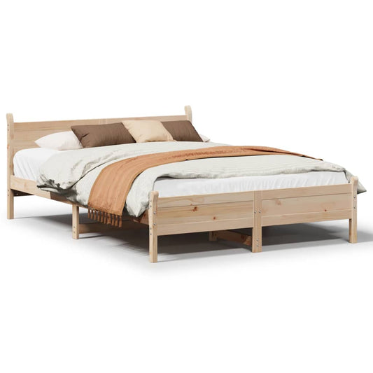 Bed Frame without Mattress 135x190 cm Double Solid Wood Pine Bed Frame without Mattress 135x190 cm Double Solid Wood Pine