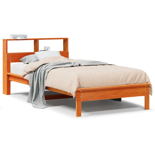 Bookcase Bed without Mattress Wax Brown 90x190 cm Single Solid Wood Pine Bookcase Bed without Mattress Wax Brown 90x190 cm Single Solid Wood Pine