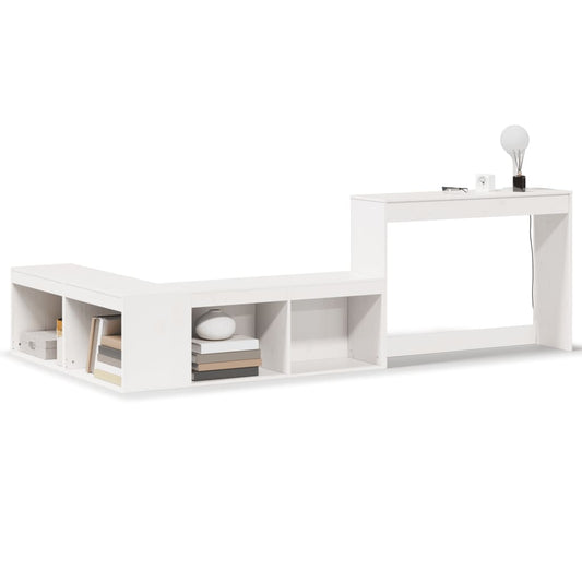 Bedside Cabinet with Desk White 232x122x75 cm Solid Wood Pine Bedside Cabinet with Desk White 232x122x75 cm Solid Wood Pine