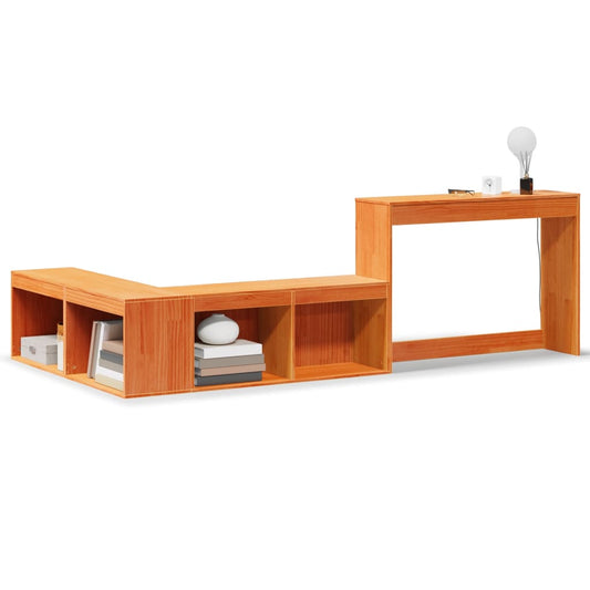 Bedside Cabinet with Desk Wax Brown 222x122x75 cm Bedside Cabinet with Desk Wax Brown 222x122x75 cm