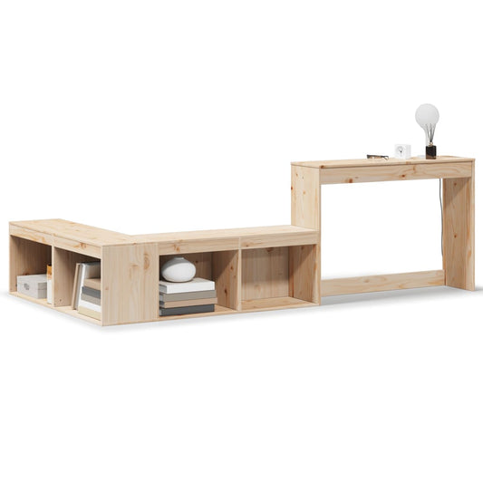 Bedside Cabinet with Desk 222x107x75 cm Solid Wood Pine Bedside Cabinet with Desk 222x107x75 cm Solid Wood Pine