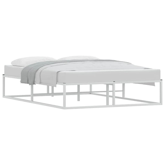 Bed Frame without Mattress White 140x200 cm Metal Bed Frame without Mattress White 140x200 cm Metal