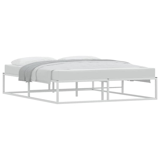 Bed Frame without Mattress White 160x200 cm Metal Bed Frame without Mattress White 160x200 cm Metal