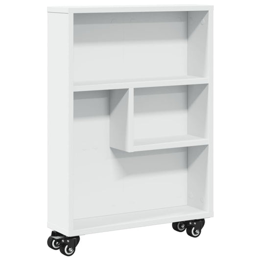 Narrow Storage Trolley White 48x13x68 cm Engineered Wood Narrow Storage Trolley White 48x13x68 cm Engineered Wood