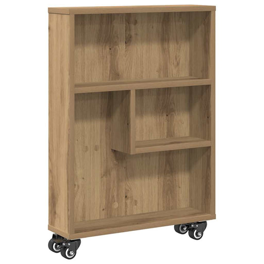 Narrow Storage Trolley Artisian Oak 48x13x68 cm Engineered Wood Narrow Storage Trolley Artisian Oak 48x13x68 cm Engineered Wood