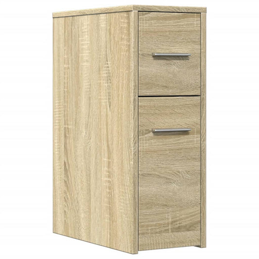 Narrow Bathroom Cupboard with Wheels Sonoma Oak Engineered Wood Narrow Bathroom Cupboard with Wheels Sonoma Oak Engineered Wood