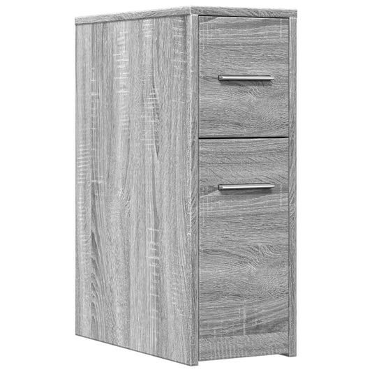 Narrow Bathroom Cupboard with Wheels Grey Sonoma Engineered Wood Narrow Bathroom Cupboard with Wheels Grey Sonoma Engineered Wood