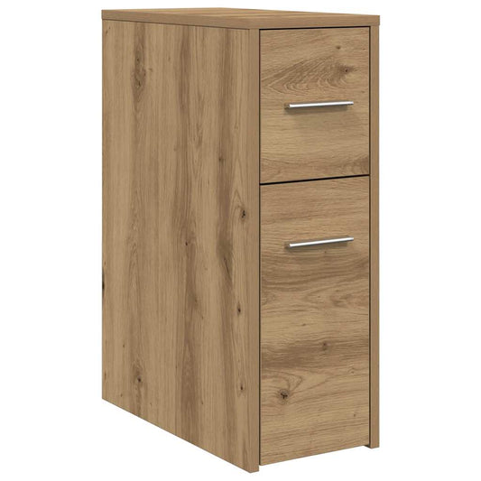 Narrow Bathroom Cupboard with Wheels Artisian Oak Narrow Bathroom Cupboard with Wheels Artisian Oak
