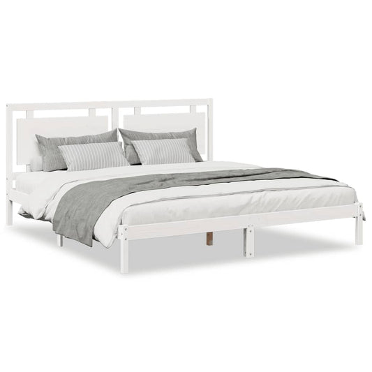 Extra Long Bed Frame without Mattress White 200x220 cm Solid Wood Extra Long Bed Frame without Mattress White 200x220 cm Solid Wood