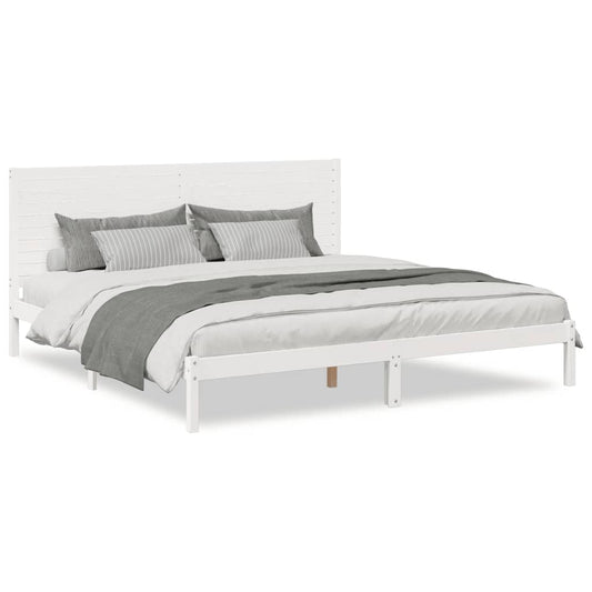 Extra Long Bed Frame without Mattress White 180x210 cm Solid Wood Extra Long Bed Frame without Mattress White 180x210 cm Solid Wood