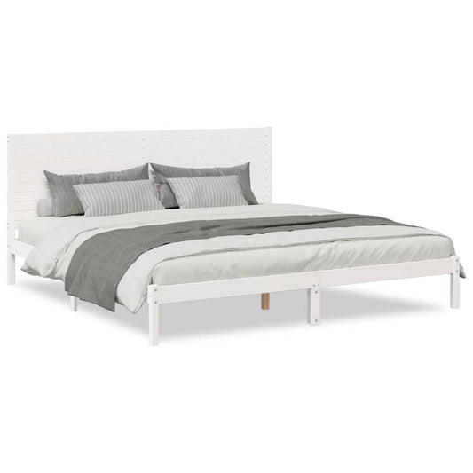 Extra Long Bed Frame without Mattress White 180x220 cm Solid Wood Extra Long Bed Frame without Mattress White 180x220 cm Solid Wood