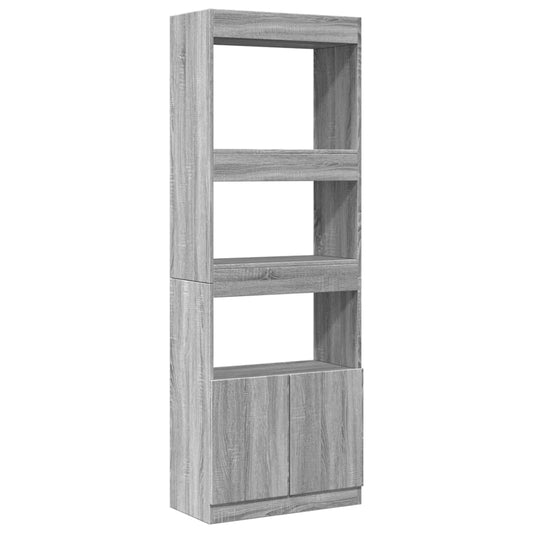 Highboard Grey Sonoma 63x33x180 cm Engineered Wood Highboard Grey Sonoma 63x33x180 cm Engineered Wood