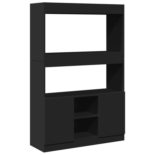 Highboard Black 92x33x140 cm Engineered Wood Highboard Black 92x33x140 cm Engineered Wood