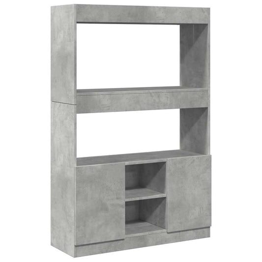 Highboard Concrete Grey 92x33x140 cm Engineered Wood Highboard Concrete Grey 92x33x140 cm Engineered Wood