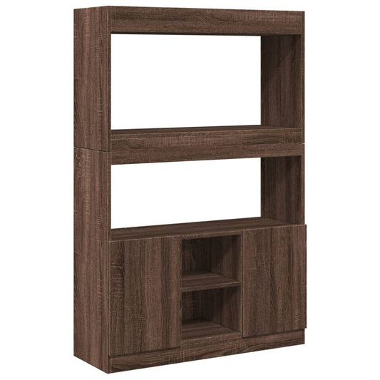 Highboard Brown Oak 92x33x140 cm Engineered Wood Highboard Brown Oak 92x33x140 cm Engineered Wood