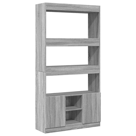 Highboard Grey Sonoma 92x33x180 cm Engineered Wood Highboard Grey Sonoma 92x33x180 cm Engineered Wood