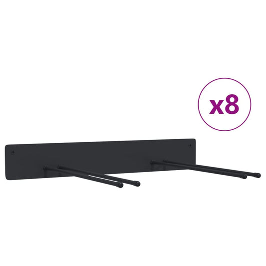 Garden Tool Storage Racks Wall Mounted 8 pcs Black Steel Garden Tool Storage Racks Wall Mounted 8 pcs Black Steel