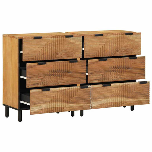 Sideboard Set 2 pcs 120 x 33 x 75 cm Solid Acacia Wood Sideboard Set 2 pcs 120 x 33 x 75 cm Solid Acacia Wood