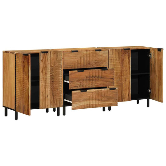 Sideboard Set 3 pcs 180 x 33 x 75 cm Solid Acacia Wood Sideboard Set 3 pcs 180 x 33 x 75 cm Solid Acacia Wood