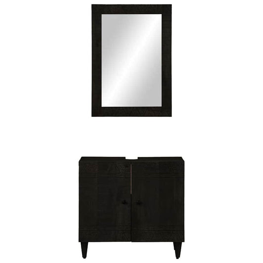 2 Piece Bathroom Furniture Set Solid Wood Mango 2 Piece Bathroom Furniture Set Solid Wood Mango
