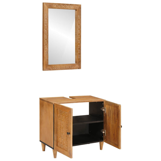 Bathroom Furniture Set 2 pcs Brown Engineered Wood Bathroom Furniture Set 2 pcs Brown Engineered Wood