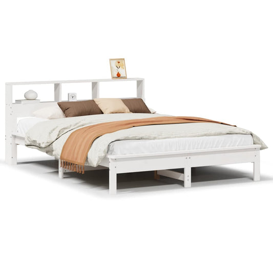 Bed Frame | White | Solid pine wood, Plywood | Double | Bed Frame Bed Frame | White | Solid pine wood, Plywood | Double | Bed Frame
