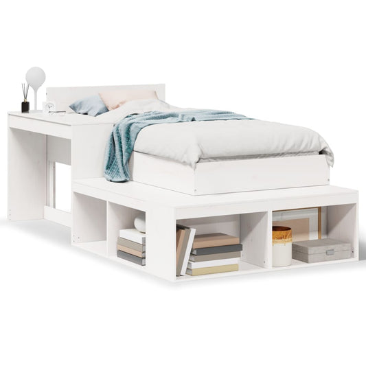 Bed Frame without Mattress White 75x190 cm Small Single Solid Wood Pine Bed Frame without Mattress White 75x190 cm Small Single Solid Wood Pine