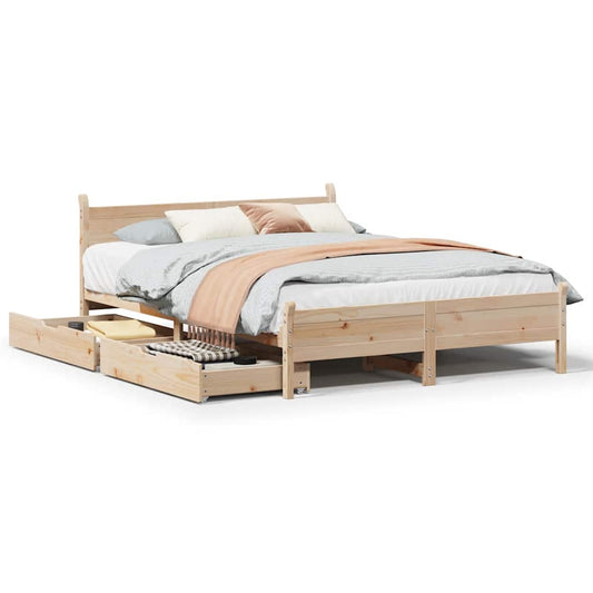Bed Frame without Mattress 135x190 cm Double Solid Wood Pine Bed Frame without Mattress 135x190 cm Double Solid Wood Pine
