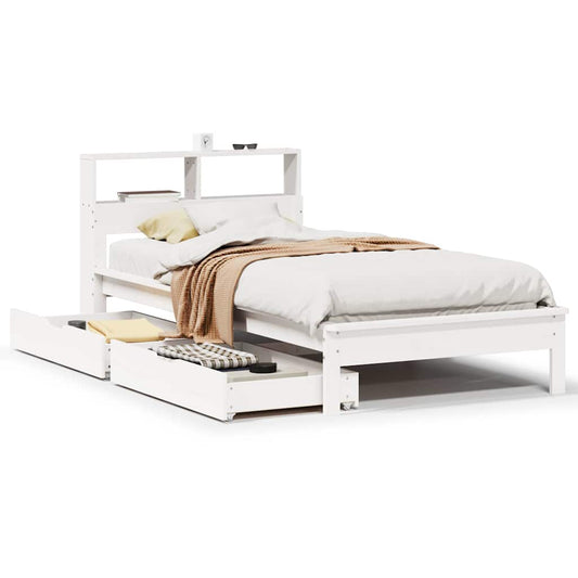 Bookcase Bed without Mattress White 90x200 cm Solid Wood Pine Bookcase Bed without Mattress White 90x200 cm Solid Wood Pine