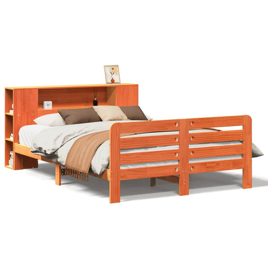 Bed Frame without Mattress Wax Brown 140x190 cm Solid Wood Pine Bed Frame without Mattress Wax Brown 140x190 cm Solid Wood Pine
