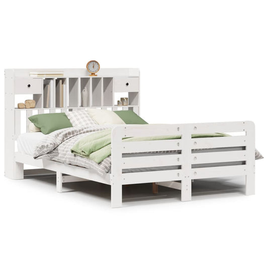 Bookcase Bed without Mattress White 140x200 cm Solid Wood Pine Bookcase Bed without Mattress White 140x200 cm Solid Wood Pine