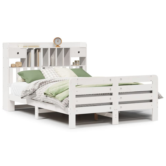Bookcase Bed without Mattress White 160x200 cm Solid Wood Pine Bookcase Bed without Mattress White 160x200 cm Solid Wood Pine
