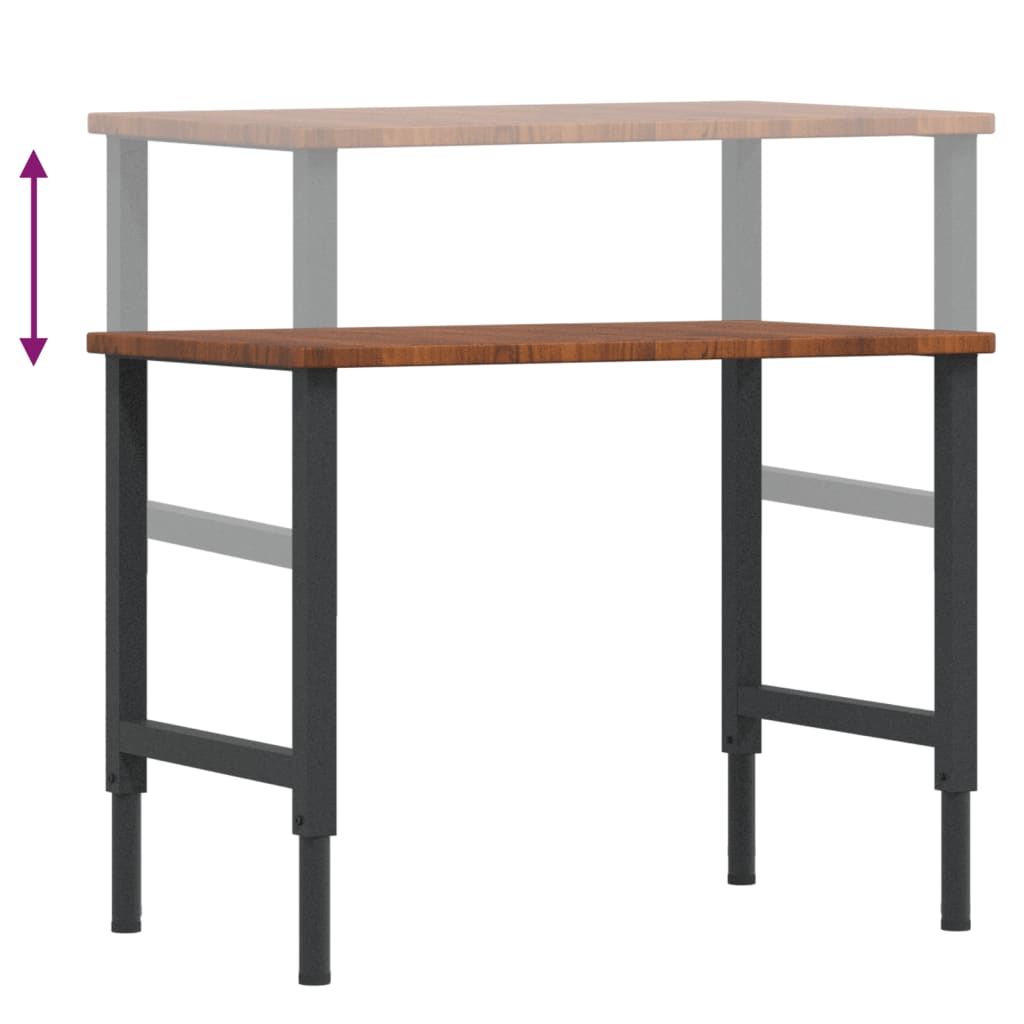 Workbench Dark Brown 100x60x(71.5-98) cm Rectangular