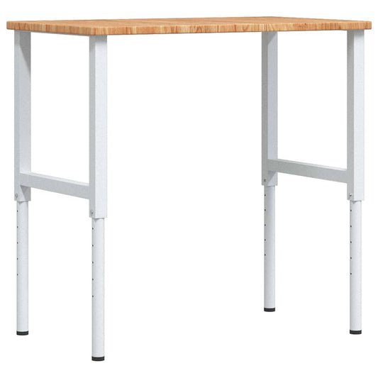 Workbench Light Brown 100x60x(71.5-98) cm Solid Wood Oak Rectangular Workbench Light Brown 100x60x(71.5-98) cm Solid Wood Oak Rectangular