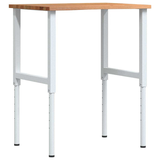 Workbench Light Brown 80x60x(71.5-98) cm Solid Wood Oak Workbench Light Brown 80x60x(71.5-98) cm Solid Wood Oak