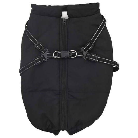 Dog Coat with Harness Waterproof Reflective Black 6XL Dog Coat with Harness Waterproof Reflective Black 6XL