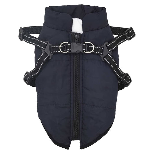 Dog Coat with Harness Waterproof Reflective Navy Blue XL Dog Coat with Harness Waterproof Reflective Navy Blue XL