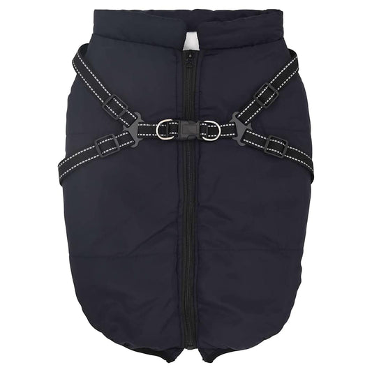 Dog Coat with Harness Waterproof Reflective Navy Blue 3XL Dog Coat with Harness Waterproof Reflective Navy Blue 3XL