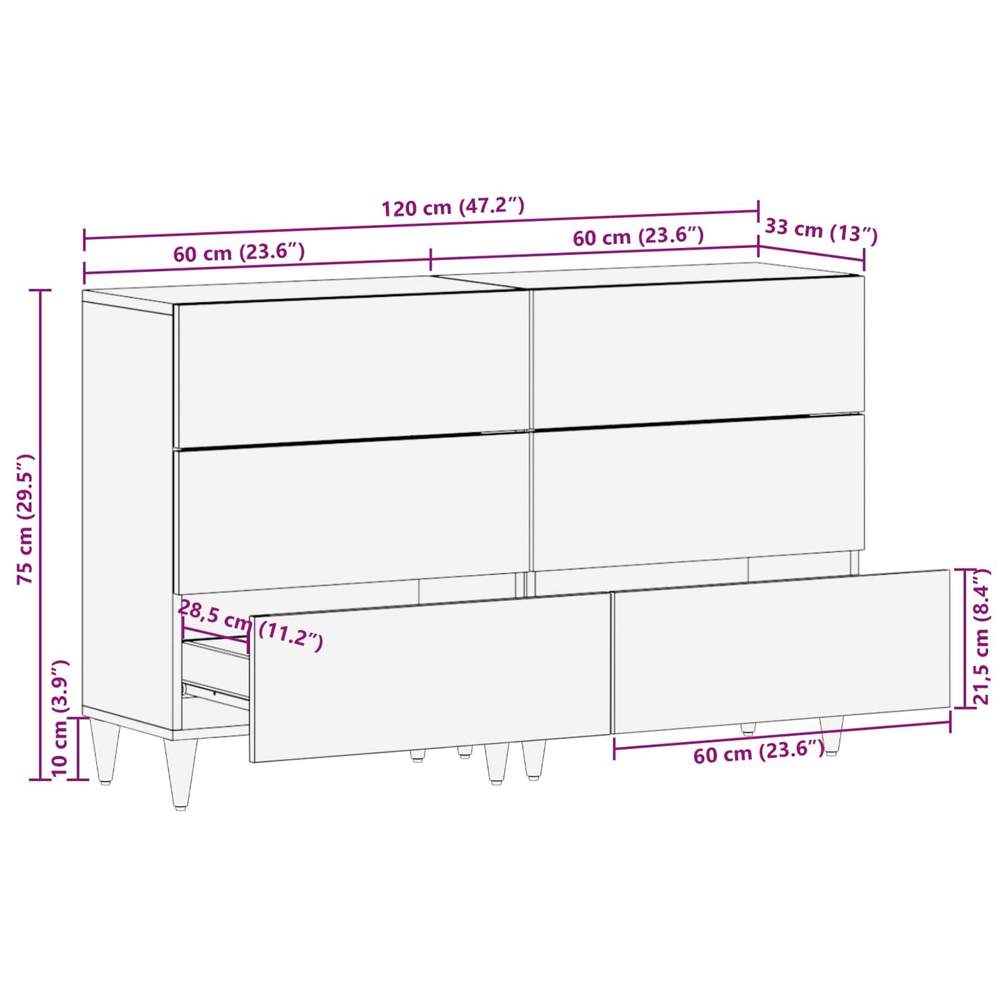 Storage Cabinets 2 pcs Pattern Pattern 120 x 33 x 75 cm