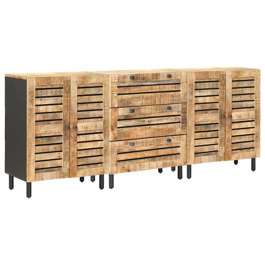 Storage Cabinets 3 pcs 180 x 33 x 75 cm Solid Mango Wood Storage Cabinets 3 pcs 180 x 33 x 75 cm Solid Mango Wood
