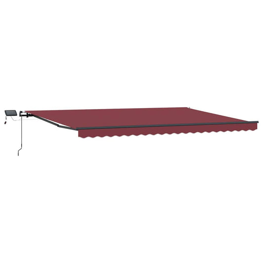 Manual Retractable Awning with LEDs Burgundy 500x300 cm Manual Retractable Awning with LEDs Burgundy 500x300 cm