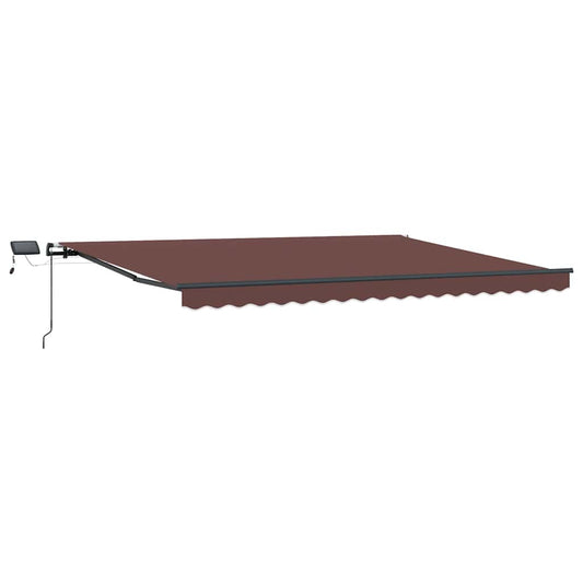 Manual Retractable Awning with LEDs Brown 400x300 cm Manual Retractable Awning with LEDs Brown 400x300 cm