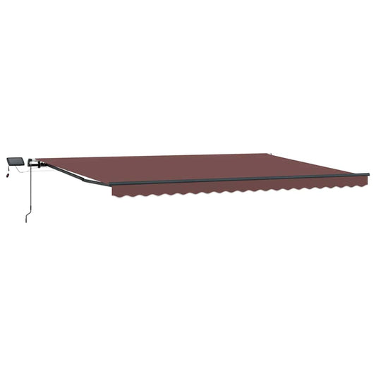 Manual Retractable Awning with LEDs Brown 500x300 cm Manual Retractable Awning with LEDs Brown 500x300 cm