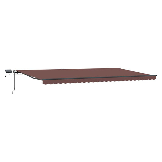 Manual Retractable Awning with LEDs Brown 600x300 cm Manual Retractable Awning with LEDs Brown 600x300 cm