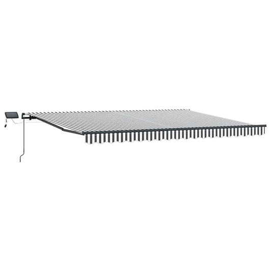 Manual Retractable Awning with LEDs Anthracite&White 400x300 cm Manual Retractable Awning with LEDs Anthracite&White 400x300 cm