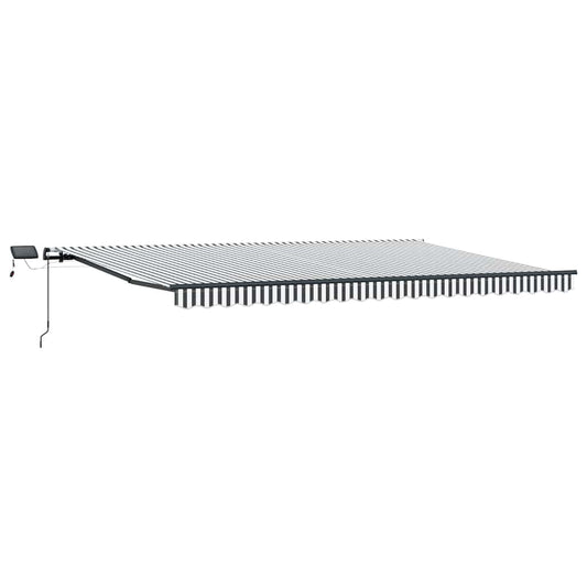 Manual Retractable Awning with LEDs Anthracite&White 500x300 cm Manual Retractable Awning with LEDs Anthracite&White 500x300 cm