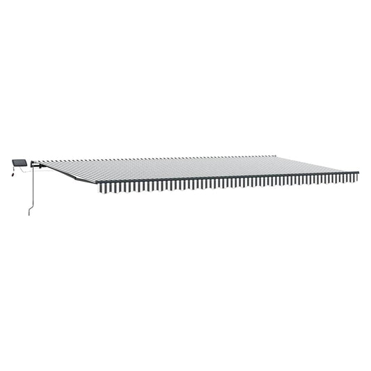 Manual Retractable Awning with LEDs Anthracite&White 600x300 cm Manual Retractable Awning with LEDs Anthracite&White 600x300 cm