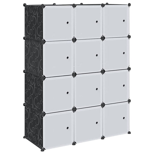 Storage Cube Organiser with 12 Cubes and Hanging Rods PP Storage Cube Organiser with 12 Cubes and Hanging Rods PP