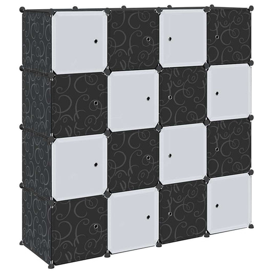 Storage Cube Organiser with 16 Cubes and Hanging Rods PP Storage Cube Organiser with 16 Cubes and Hanging Rods PP